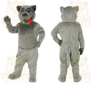 Gray Dog Mascot Costume