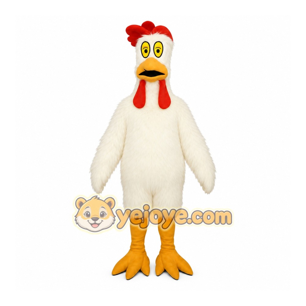 White Chicken Mascot Costume White Chicken Mascot Costume
