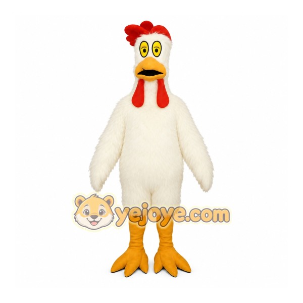 White Chicken Mascot Costume White Chicken Mascot Costume