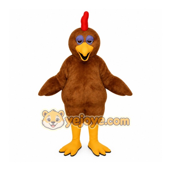Brown Chicken Mascot Costume Brown Chicken Mascot Costume