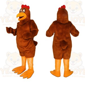 Brown Chicken Mascot Costume