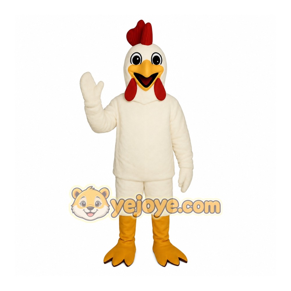 White Chicken Mascot Costume White Chicken Mascot Costume