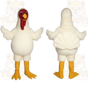 White Turkey Mascot Costume