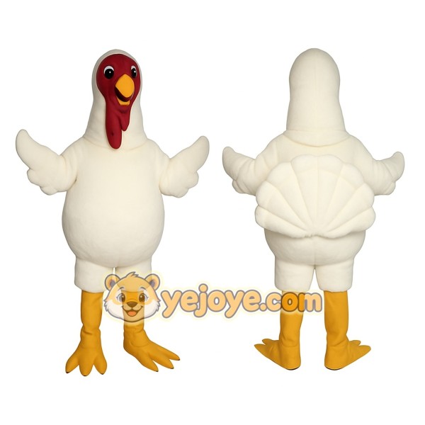 White Turkey Mascot Costume
