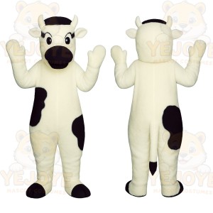 White Cow Mascot Costume