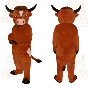 Brown Bull Mascot Costume