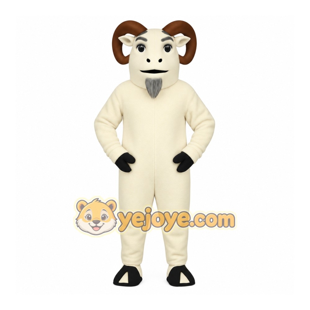 White Ram Mascot Costume White Ram Mascot Costume
