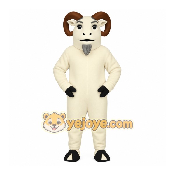 White Ram Mascot Costume White Ram Mascot Costume