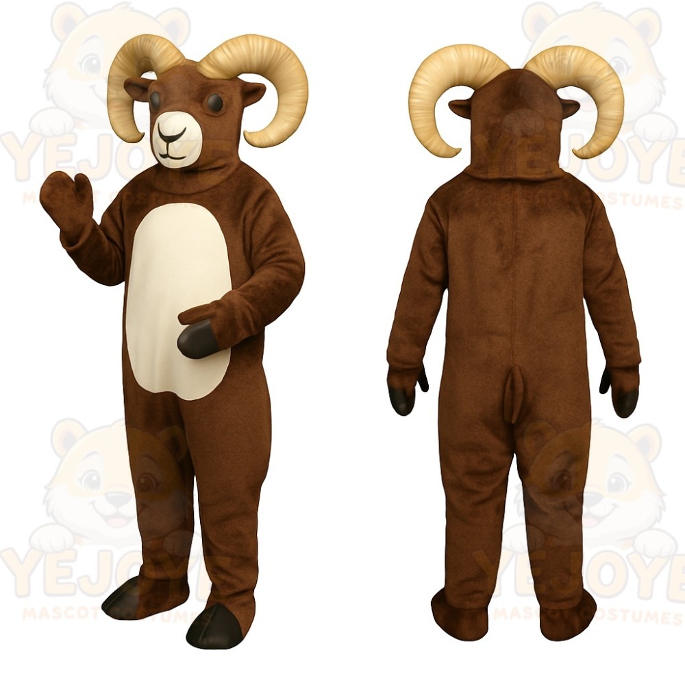 Brown Ram Mascot Costume