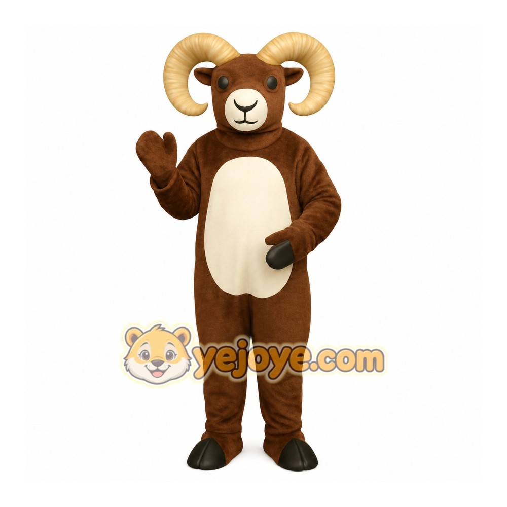 Brown Ram Mascot Costume Brown Ram Mascot Costume