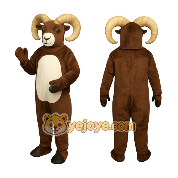 Brown Ram Mascot Costume