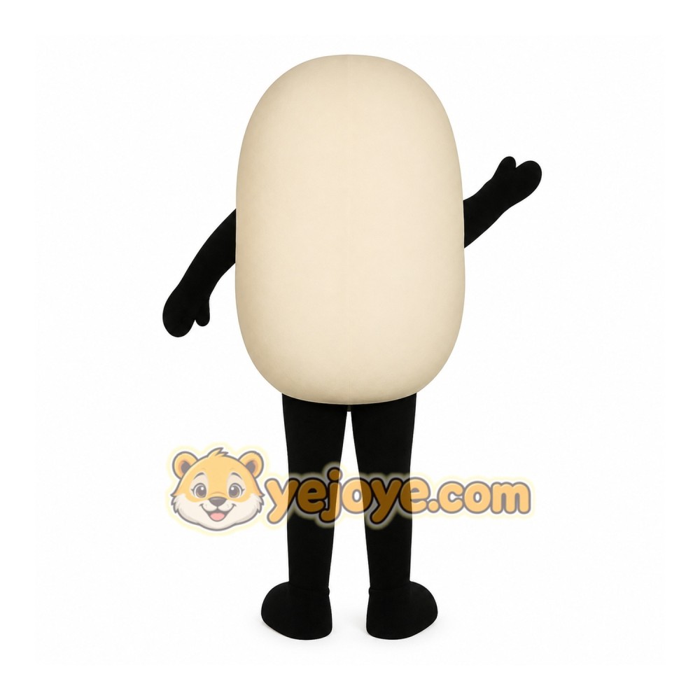 Beige Bean Mascot Costume Beige Bean Mascot Costume