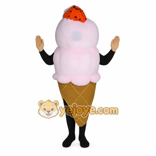 Pink Ice Cream Mascot Costume Pink Ice Cream Mascot Costume