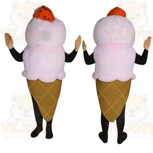 Pink Ice Cream Mascot Costume