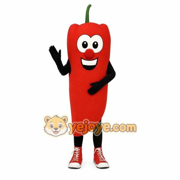 Red Chili Pepper Mascot Costume Red Chili Pepper Mascot Costume