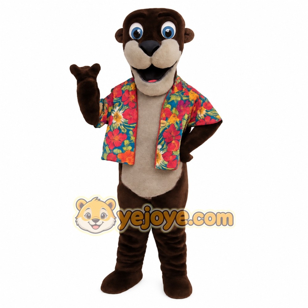 Brown Otter Mascot Costume Brown Otter Mascot Costume