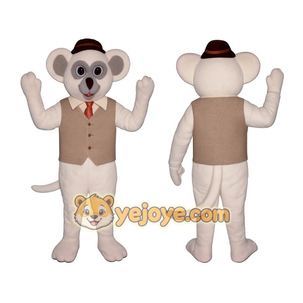 White Mouse Mascot Costume