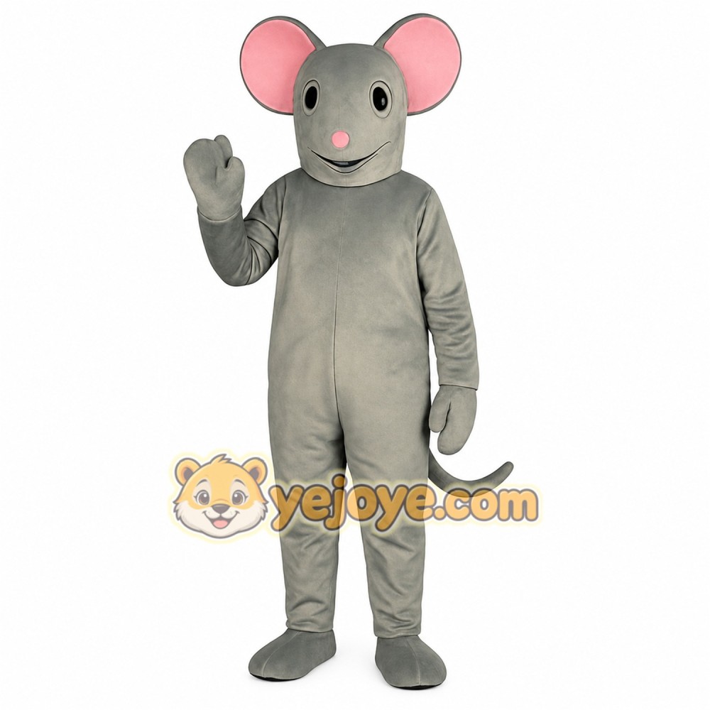 Gray Mouse Mascot Costume Gray Mouse Mascot Costume
