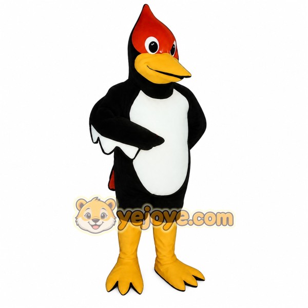 Black and Red Woodpecker Mascot Costume
