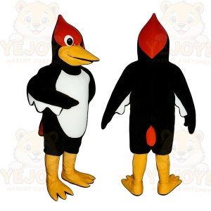 Black and Red Woodpecker Mascot Costume