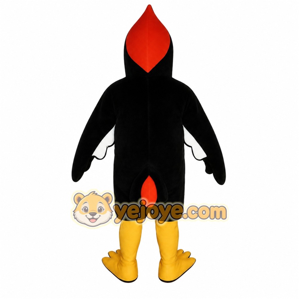 Black and Red Woodpecker Mascot Costume Black and Red Woodpecker Mascot Costume