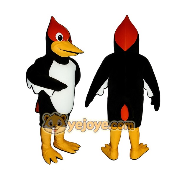 Black and Red Woodpecker Mascot Costume