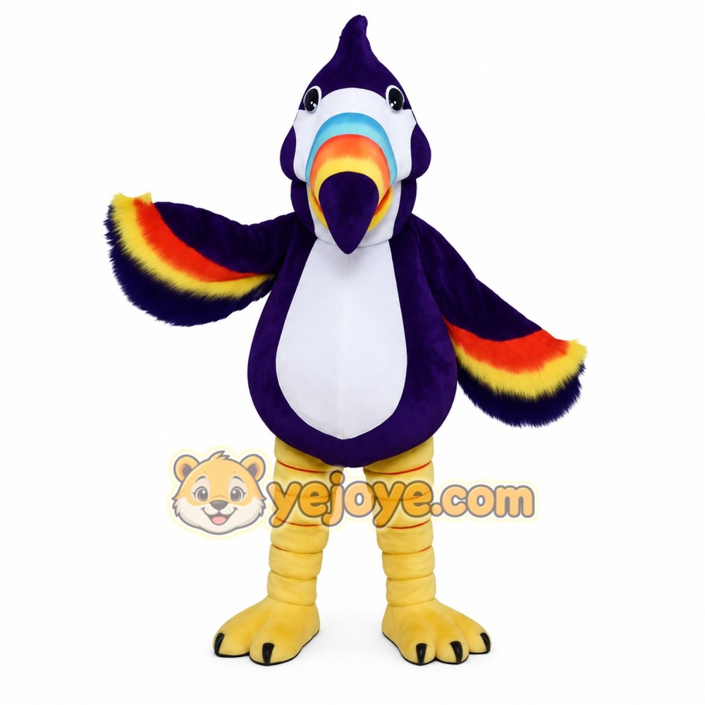 Purple Bird Mascot Costume Purple Bird Mascot Costume
