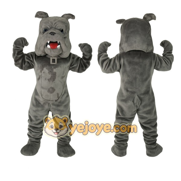Gray Bulldog Mascot Costume