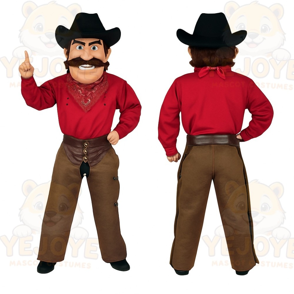 Red Cowboy Mascot Costume