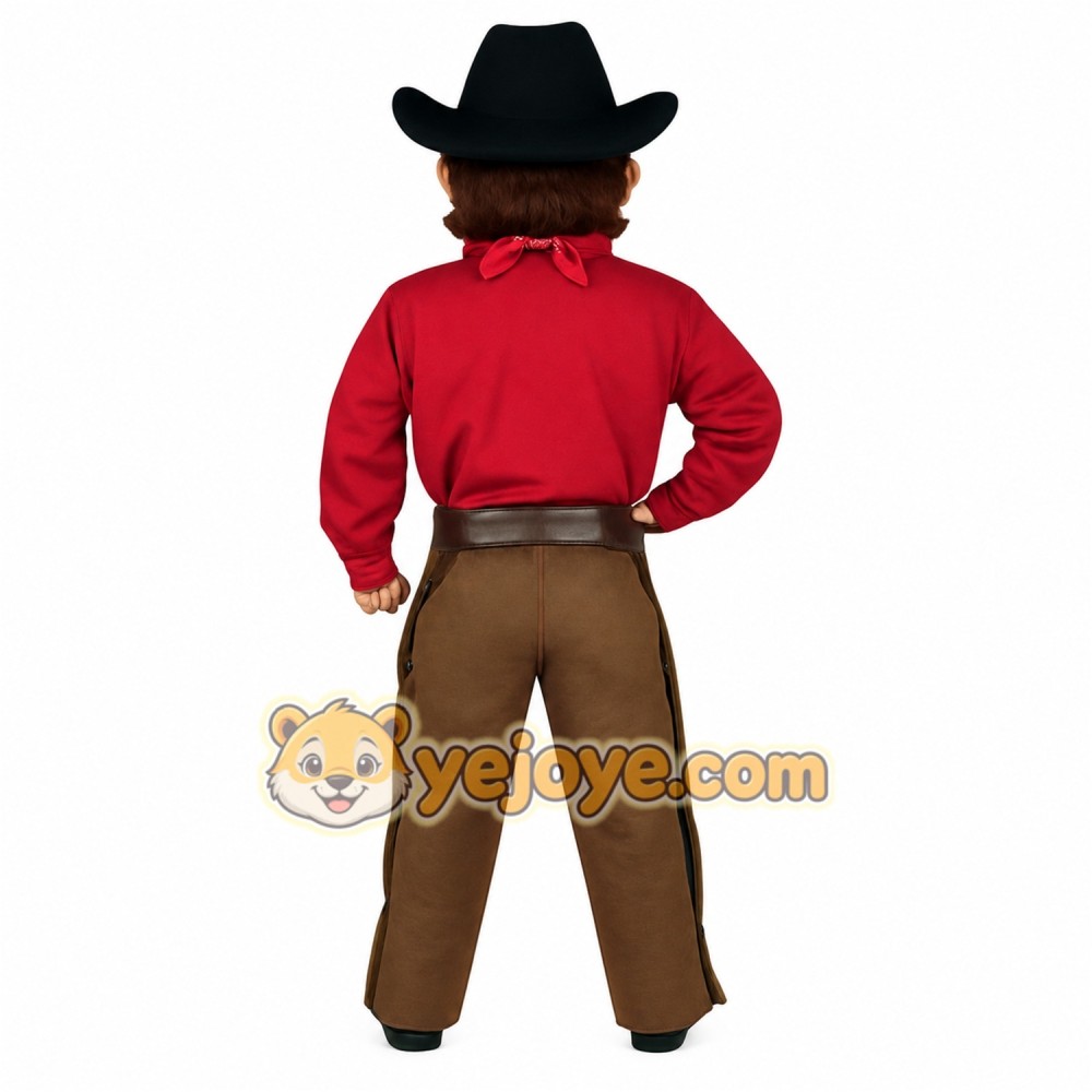 Red Cowboy Mascot Costume Red Cowboy Mascot Costume