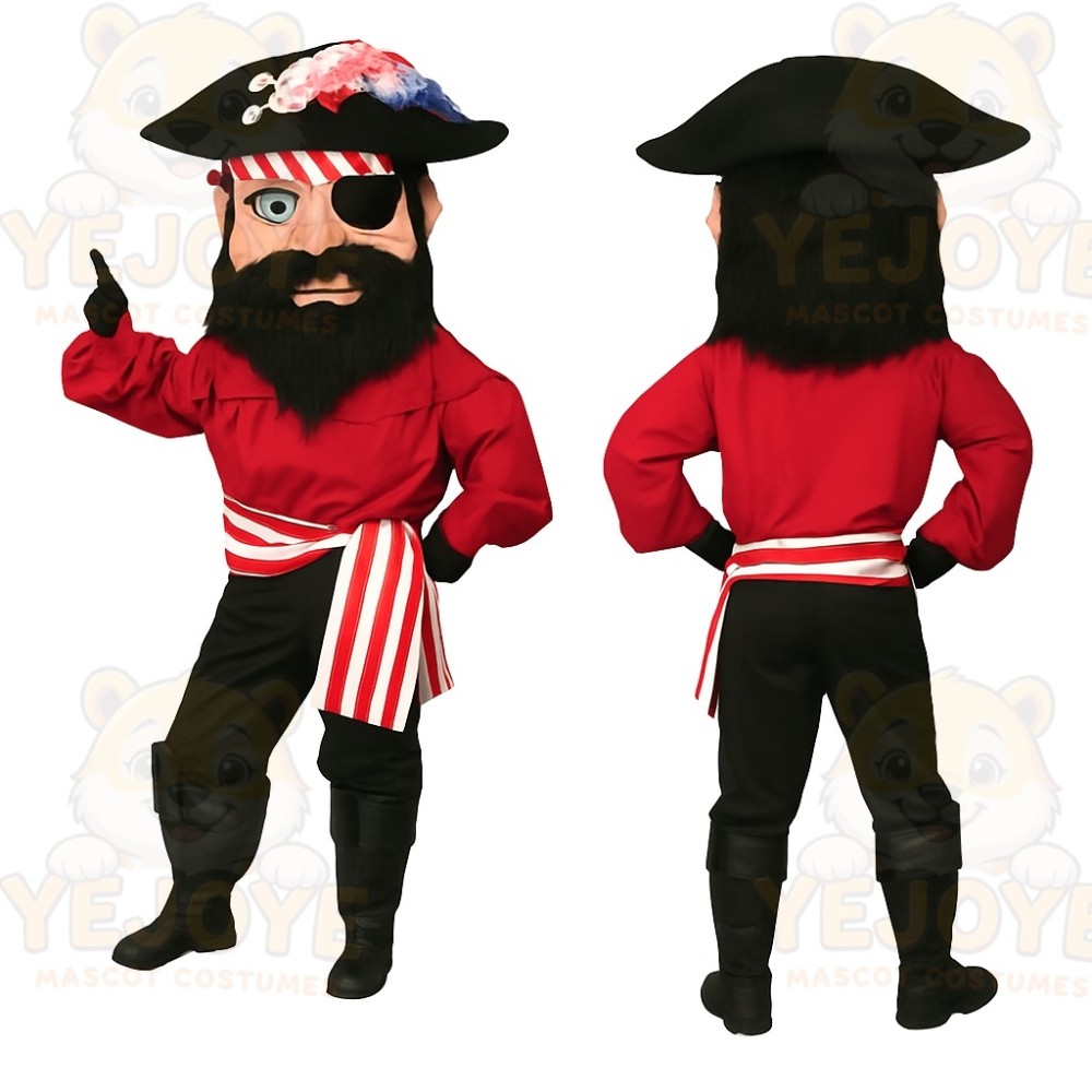 Red Pirate Mascot Costume