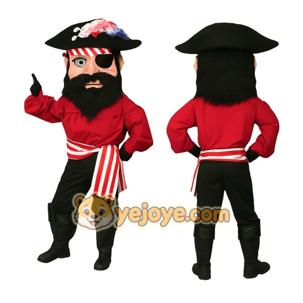 Red Pirate Mascot Costume