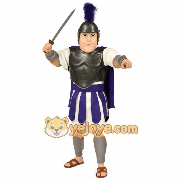 Blue Gladiator Mascot Costume