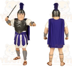 Blue Gladiator Mascot Costume
