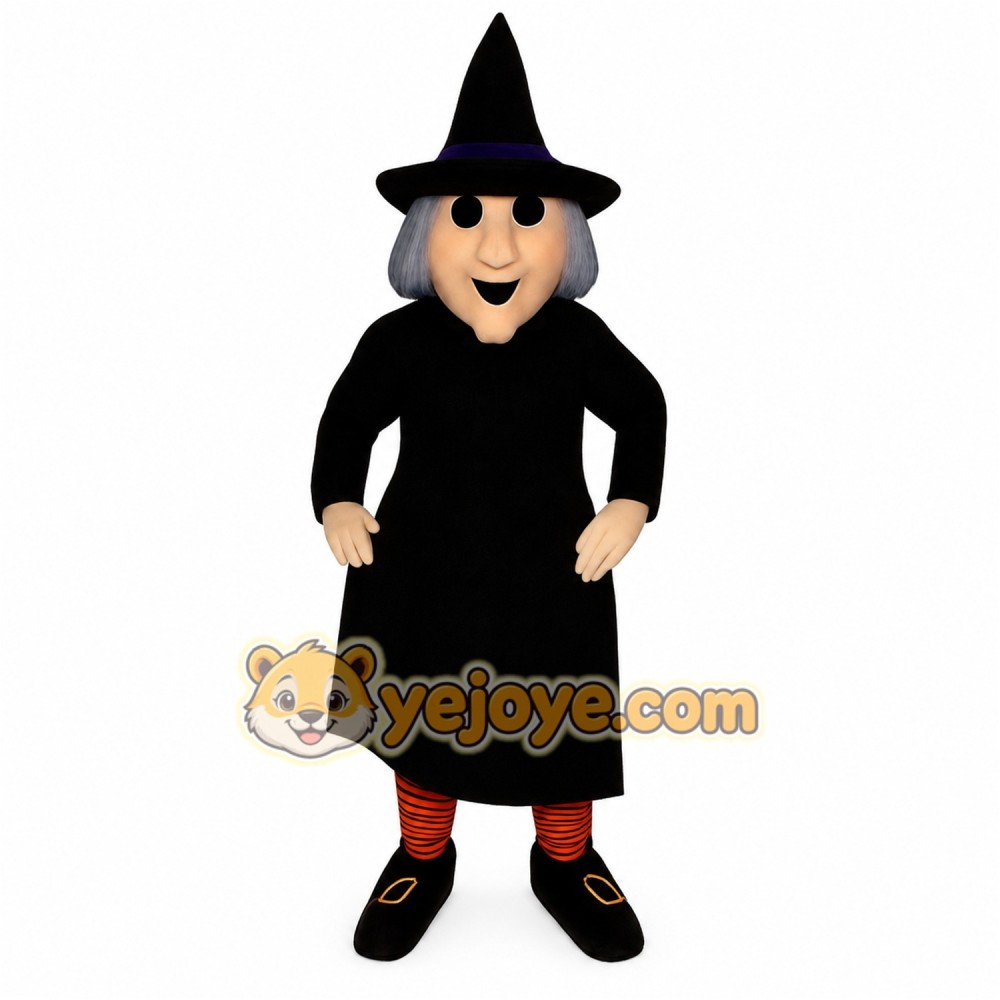 Black Witch Mascot Costume Black Witch Mascot Costume
