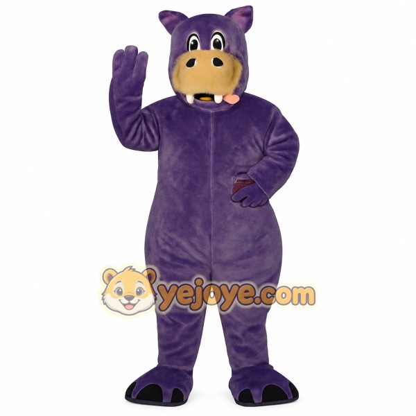 Purple Hippo Mascot Costume