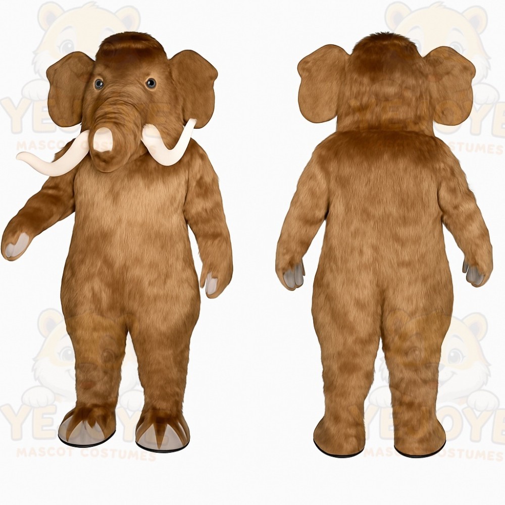 Brown Mammoth Mascot Costume