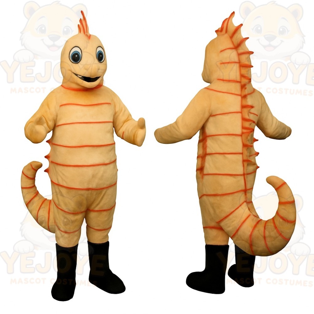 Orange Seahorse Mascot Costume