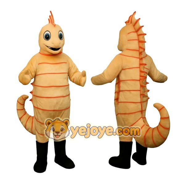 Orange Seahorse Mascot Costume