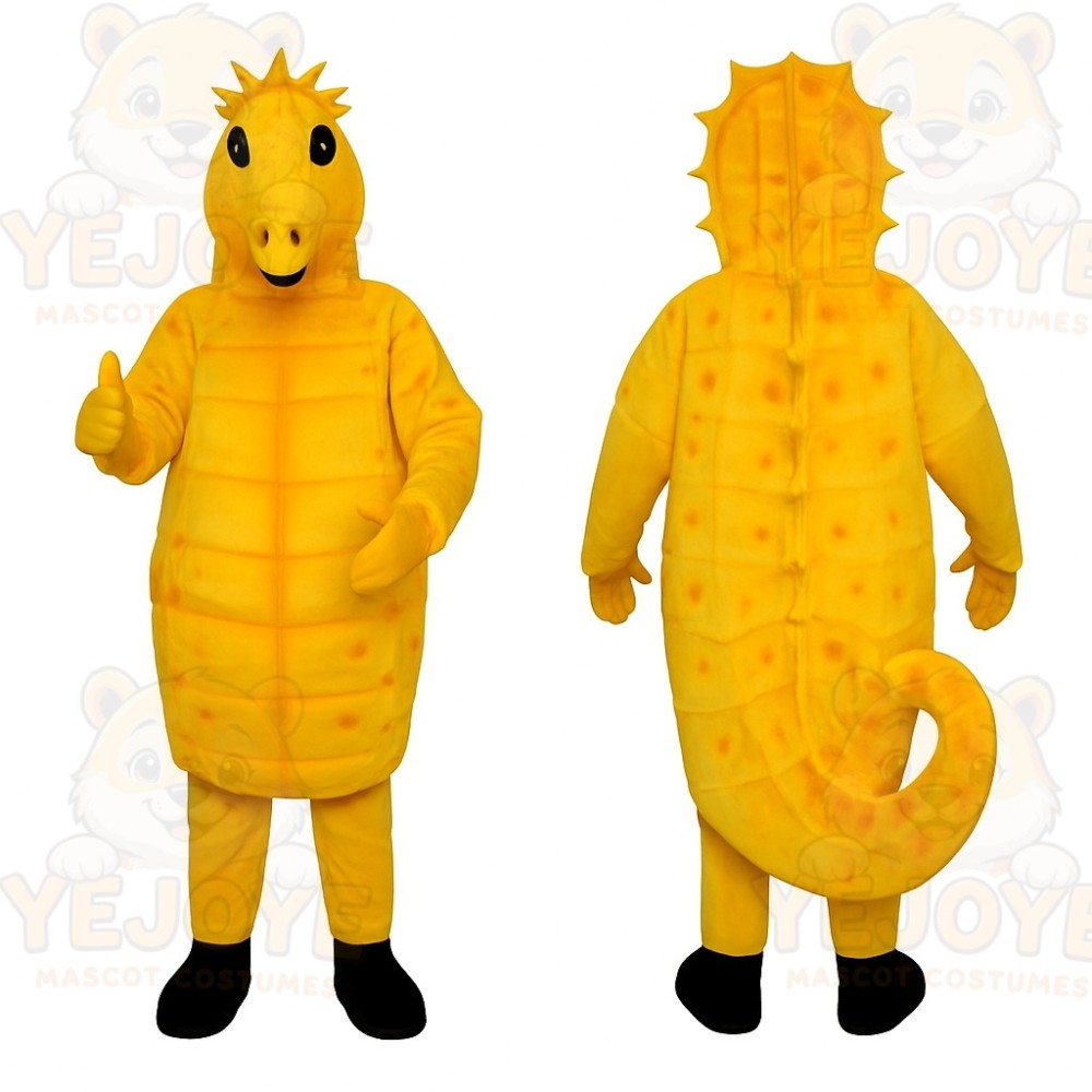 Yellow Seahorse Mascot Costume