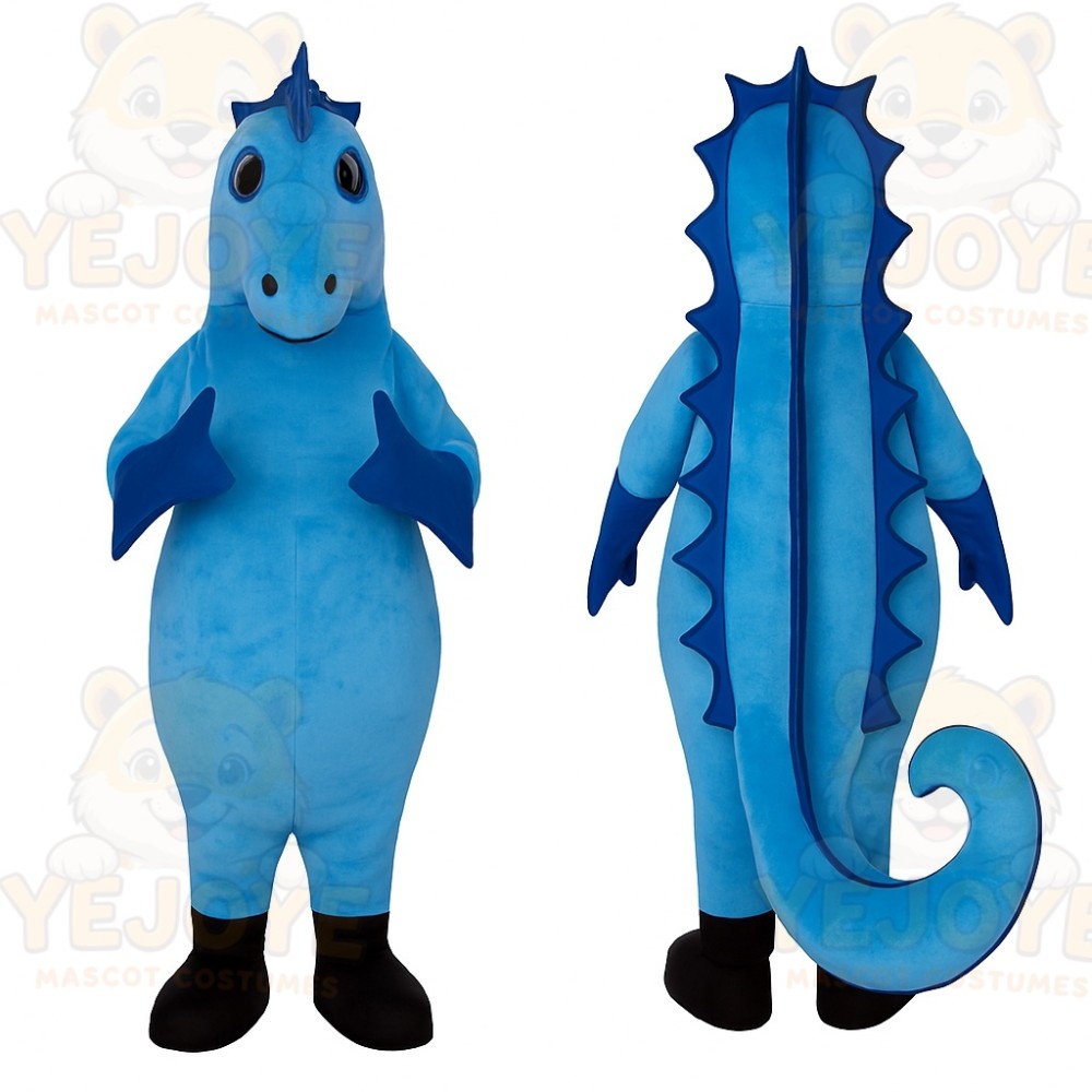 Blue Seahorse Mascot Costume