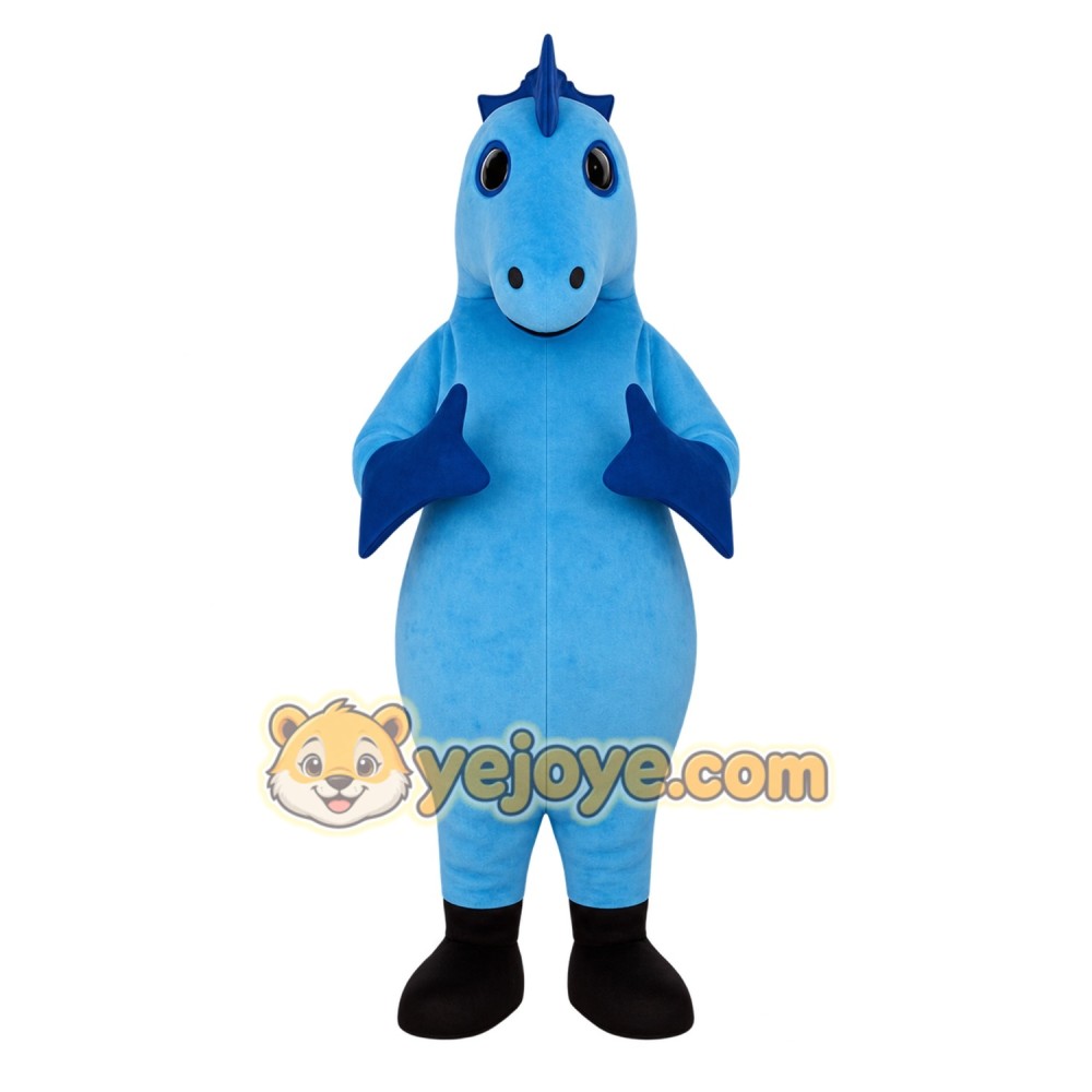Blue Seahorse Mascot Costume Blue Seahorse Mascot Costume