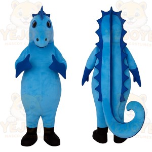 Blue Seahorse Mascot Costume