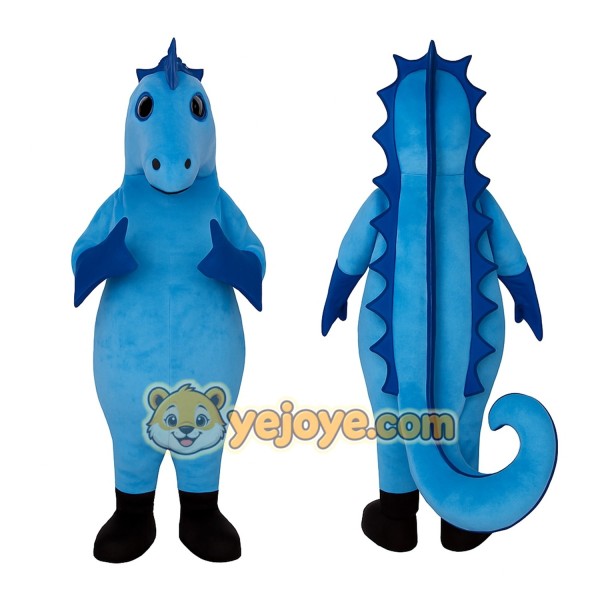 Blue Seahorse Mascot Costume