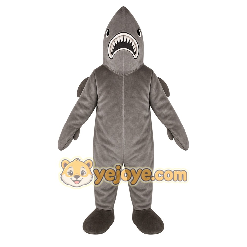 Gray Shark Mascot Costume Gray Shark Mascot Costume