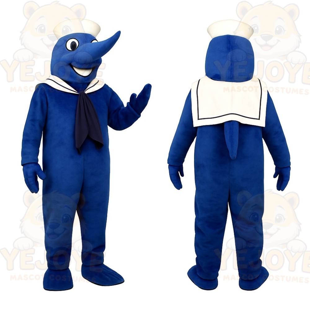 Blue Dolphin Mascot Costume