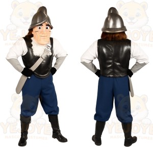 Blue Knight Mascot Costume