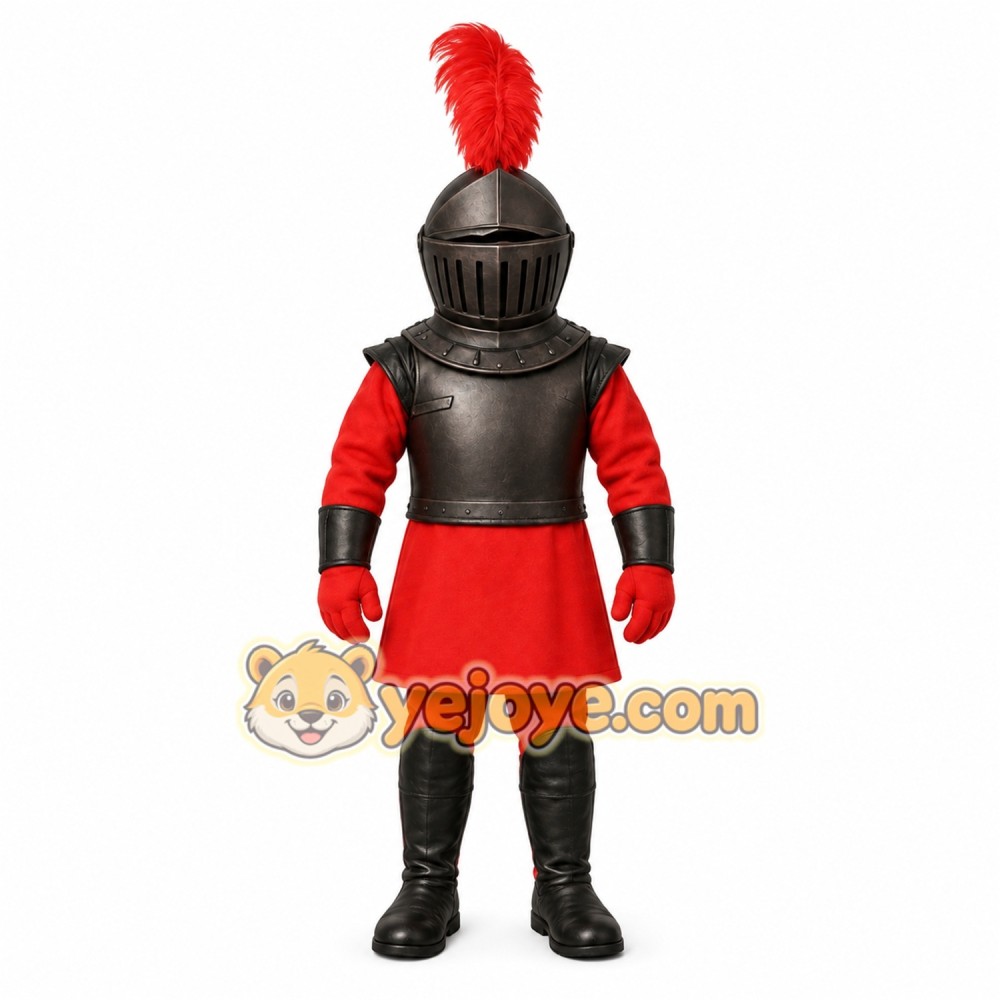 Red Knight Mascot Costume Red Knight Mascot Costume