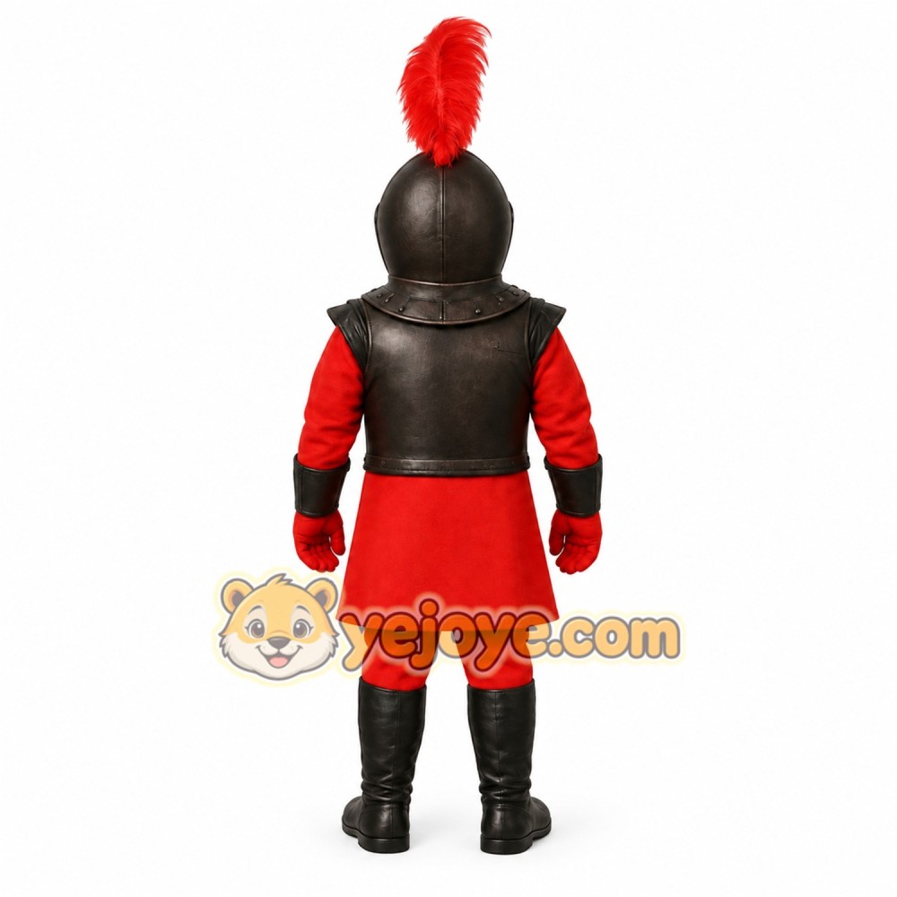 Red Knight Mascot Costume Red Knight Mascot Costume