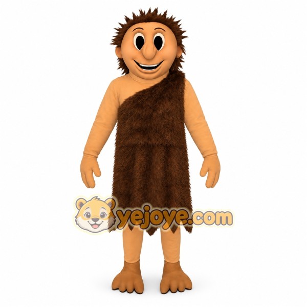 Brown Caveman Mascot Costume